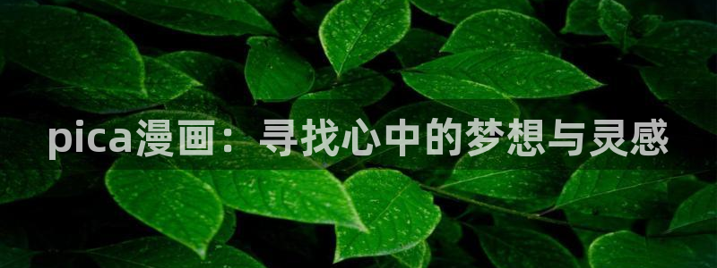漫蛙漫画在线观看免费版完整：pica漫画：寻找心中的梦想与灵感